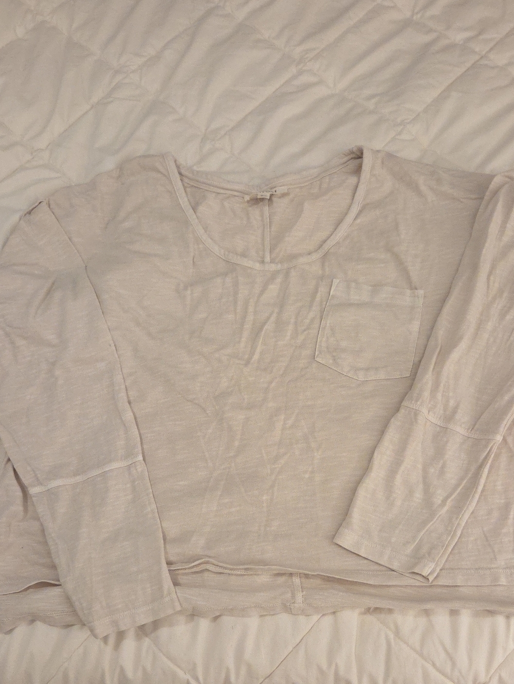 LIVØM Oatmeal  Long Sleeve Pocket Tee - Women's